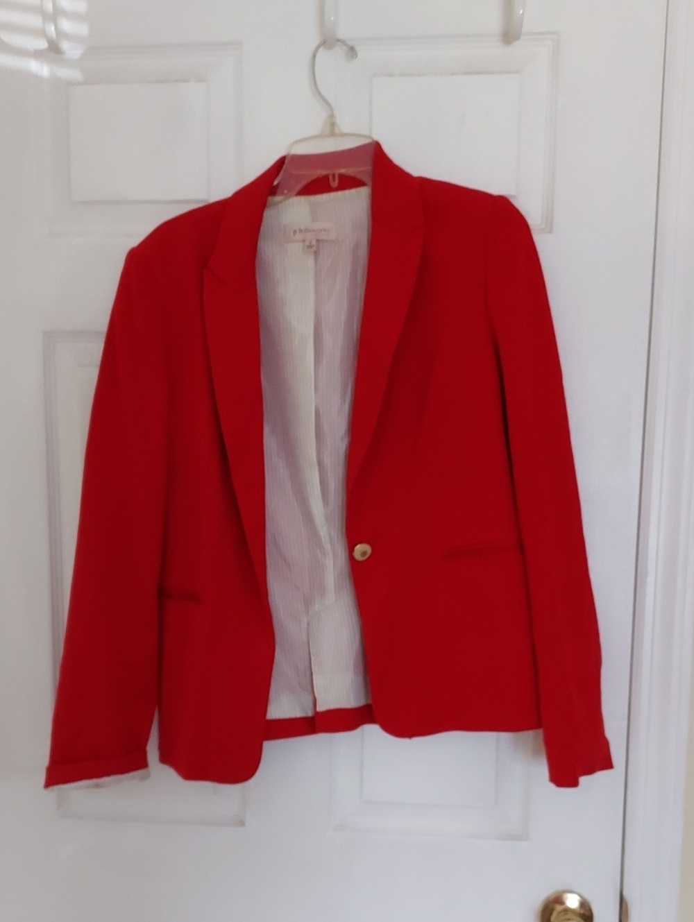 Womens Philosophy Red Blazer Size 6